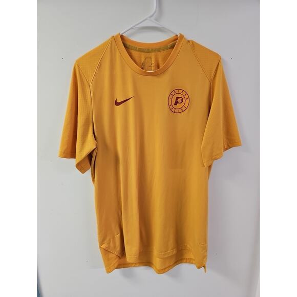 Nike Dri Fit Indiana Pacers NBA Yellow T Shirt Hickory Men’s Size M - Picture 1 of 9
